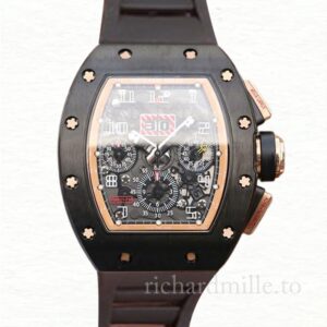 Richard Mille RM011 Men Automatic Watch Rubber Band Transparent Dial