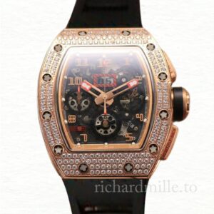 Richard Mille RM011 Men Automatic Transparent Dial Watch Diamond Bezel